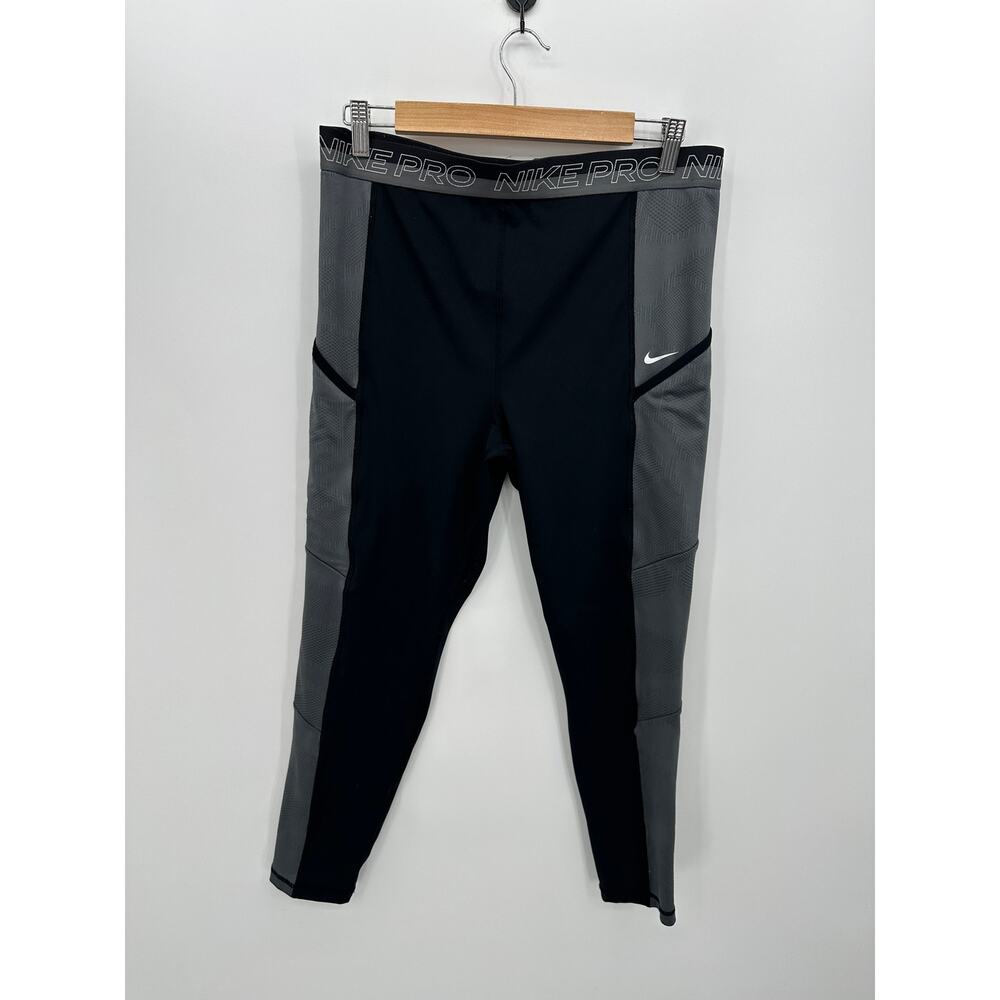 Nike Pro Dr-fit‎ Black Compression Ankle Pants Leggings Womens Sz XL Running Gym